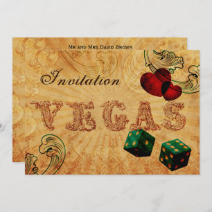 Invitation Dice vert émeraude Vintage Vegas mariage invite