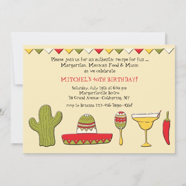 Invitation d'icônes mexicaines (Devant)