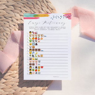 Invitation Dictionnaire d'Emoji de Livre pour Enfants Rose