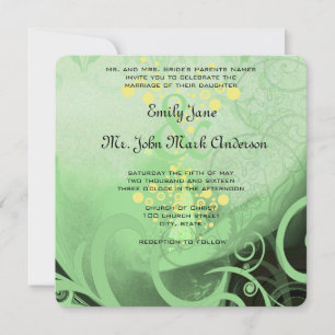 Invitation Die Cut Green Calla Lily Mariage
