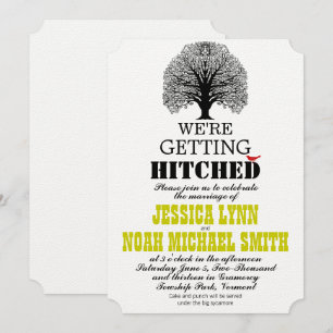Invitation Die Cut Rustic Cute Bird Tree Mariage