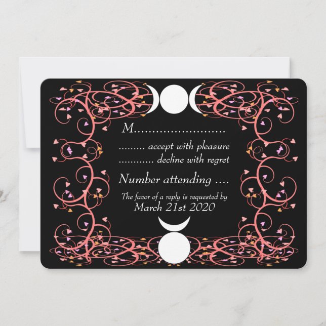 Invitation Dieu corné et déesse triple Mariage Wiccan RSVP (Devant)