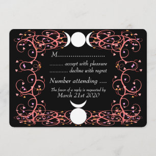 Invitation Dieu corné et déesse triple Mariage Wiccan RSVP