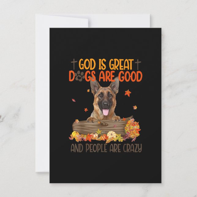 Invitation Dieu Est Grand Chien Sont Bon Berger Allemand Chut (Devant)
