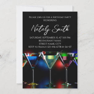 Invitation Différents cocktails dans des lunettes à martini é