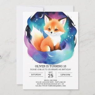 Invitation Digital Fox Adventure fête d'anniversaire