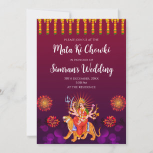 Invitation Digital Mata ki Chowki invite & Maa Sherawali se t