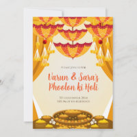 Digital Mayoun invite en tant que Haldi invitatio