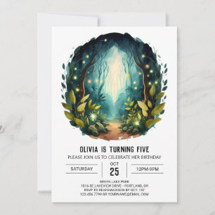 Invitation Digital Nature Kids Woodland Anniversaire