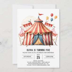 Invitation Digital Pastel Magic Circus Anniversaire
