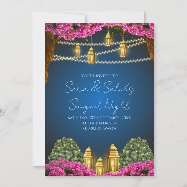 Invitation Digital Sangeet et carte Sangeet Mariag (Devant)