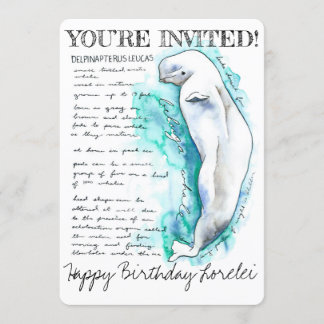 Invitation d'illustrations de baleines béluga pers