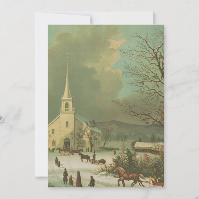 Invitation Dimanche d'hiver autrefois (Devant)