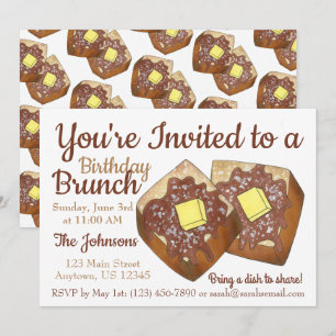 Invitation Dimanche Petit-déjeuner Brunch Party French Toast