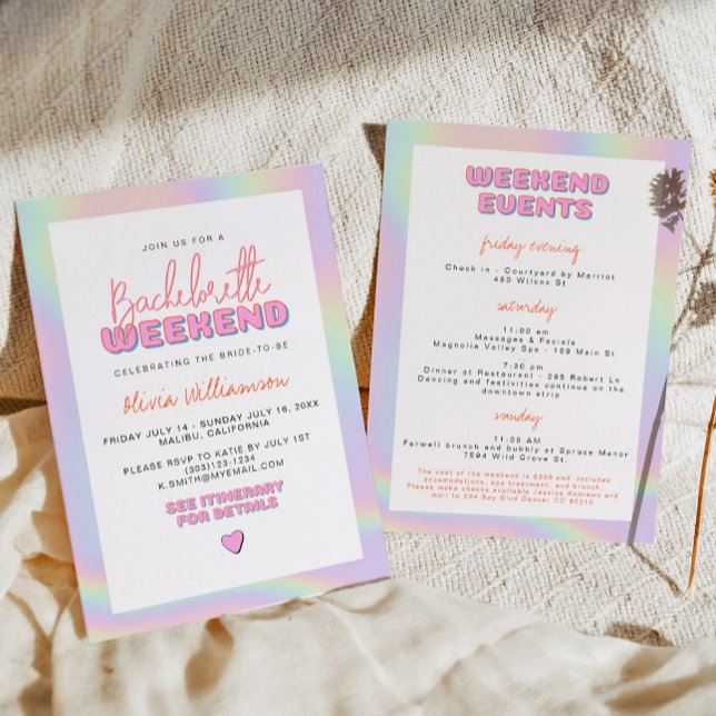 Invitation DINA Holographique Space Cowgirl Bachelorette (Créateur téléchargé)