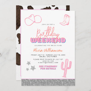 Invitation DINA Space Cowgirl Desert Anniversaire Week-end