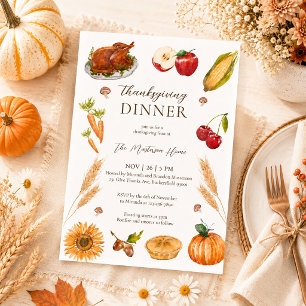 Invitation Dinde de Thanksgiving à la tarte au potiron à l'aq