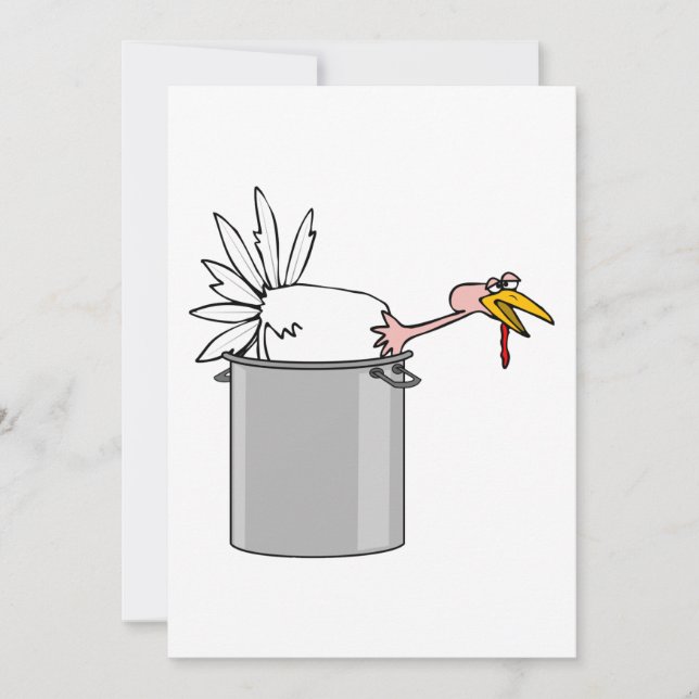 Invitation Dinde fatiguée de Thanksgiving dans la marmite de  (Devant)