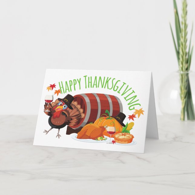 Invitation dinde ivre bon thanksgiving (Devant)