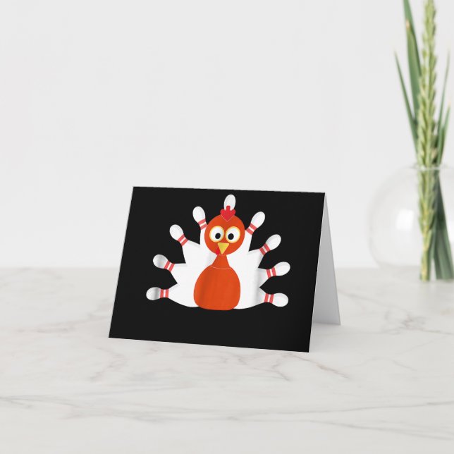 Invitation dinde sportive et bowling  -  thanksgiving (Devant)