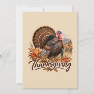 Invitation Dindon sauvage de Thanksgiving