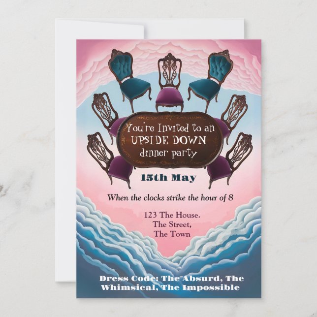 Invitation dîner à l'envers, Modern Surrealism (Devant)