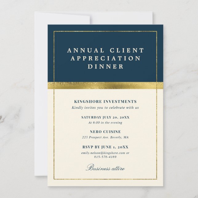Invitation Dîner annuel d'appréciation du client (Devant)