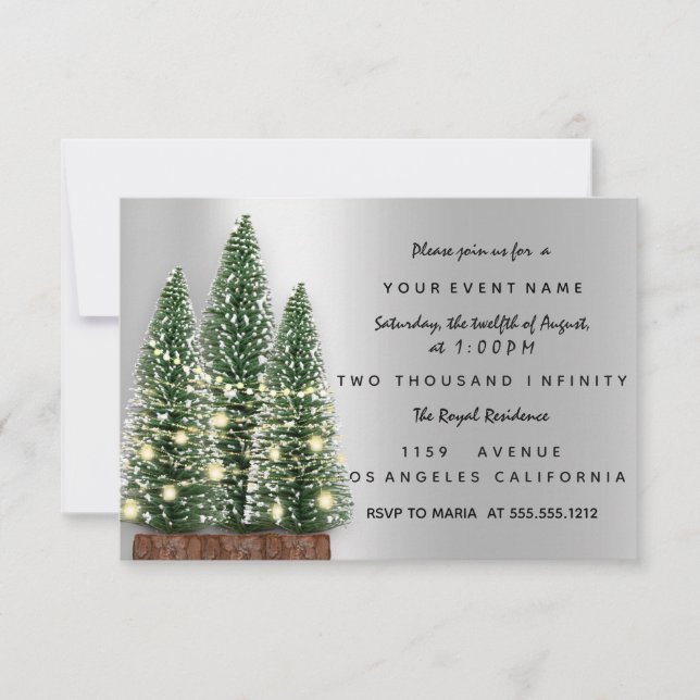 Invitation Dîner Arbre de Noël de Noël (Devant)