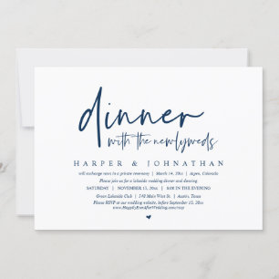 Invitation Dîner avec les nouveaux mariés, Mariage Elopement 