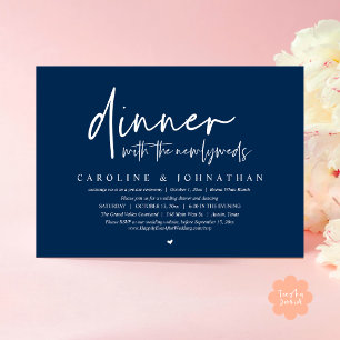 Invitation Dîner avec les nouveaux mariés, Mariage Elopement 