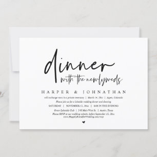 Invitation Dîner avec les nouveaux mariés, Mariage Elopement 