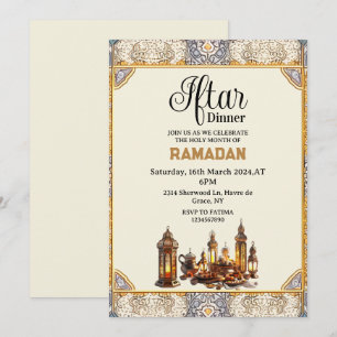 Invitation Dîner chic Iftar party Ramadan kareem 2025