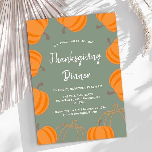 Invitation Dîner Citrouille Thanksgiving (Créateur téléchargé)