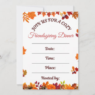Invitation Dîner Cosy de Friendsgiving Art
