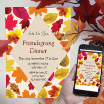 Dîner d'action amicale Couleurs d'automne Feuille