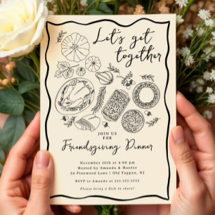 Invitation Dîner D'Action D'Amabilité Dessinée À L