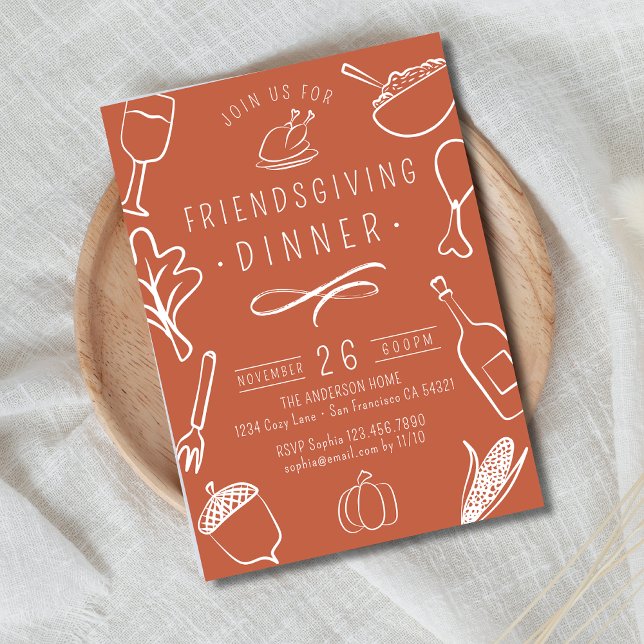 Invitation Dîner d'action de grâces mignonne Citrouille (Créateur téléchargé)