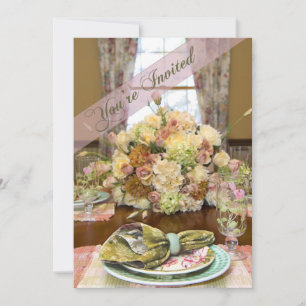 Invitation Dîner Dames (Parcours De Table Florale)