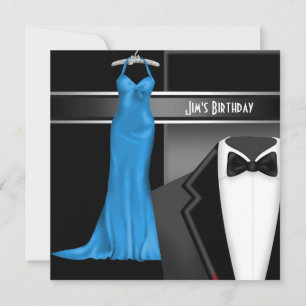 Invitation Dîner d'anniversaire en tenue de soirée