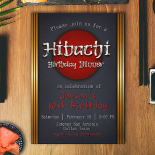 Invitation Dîner d'anniversaire Hibachi