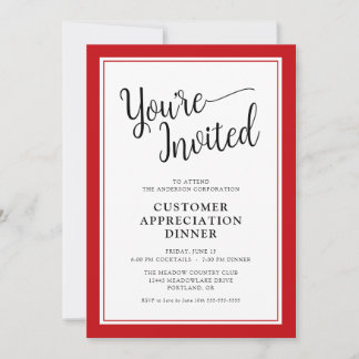 Invitation Dîner d'appréciation de la clientèle d'entreprise