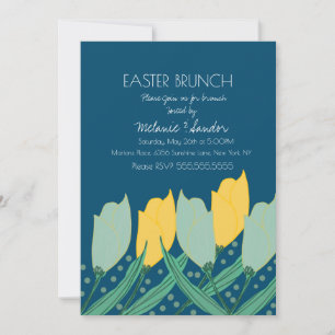 Invitation Dîner de brunch floral de tulipes de Pâques Famill