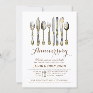 Invitation Dîner de célébration d'anniversaire de mariage
