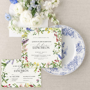Invitation Dîner de charité élégant Aquarelle Fleur sauvage