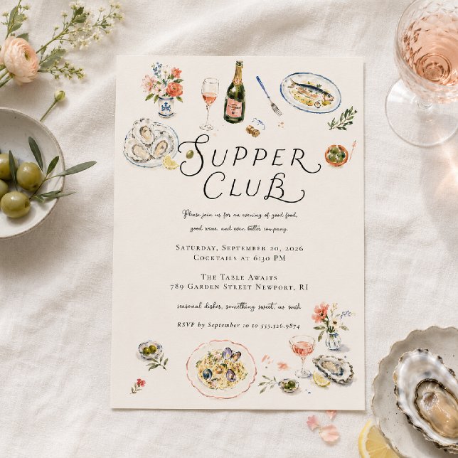 Invitation Dîner de Club de Supper Fantaisiste (Créateur téléchargé)