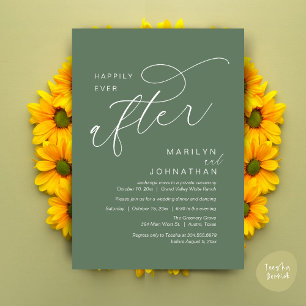 Invitation Dîner de danse de fête de mariage heureux à jamais