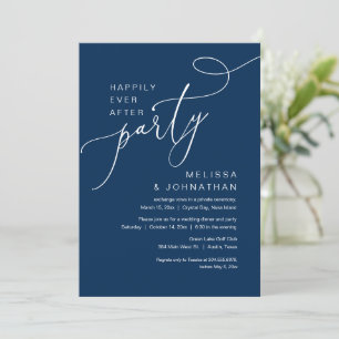 Invitation Dîner de fête de mariage après l'élopement heureux