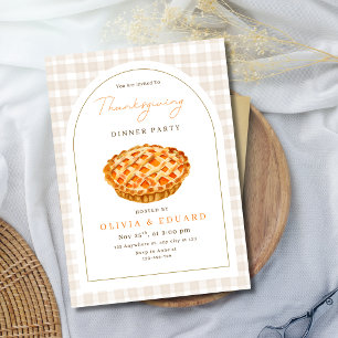 Invitation Dîner de fête de Thanksgiving Tarte à la citrouill