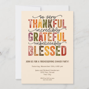 Invitation Dîner de Friendsgiving de la récolte d'automne