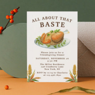 Invitation Dîner de Friendsgiving Tout tourne autour de la di